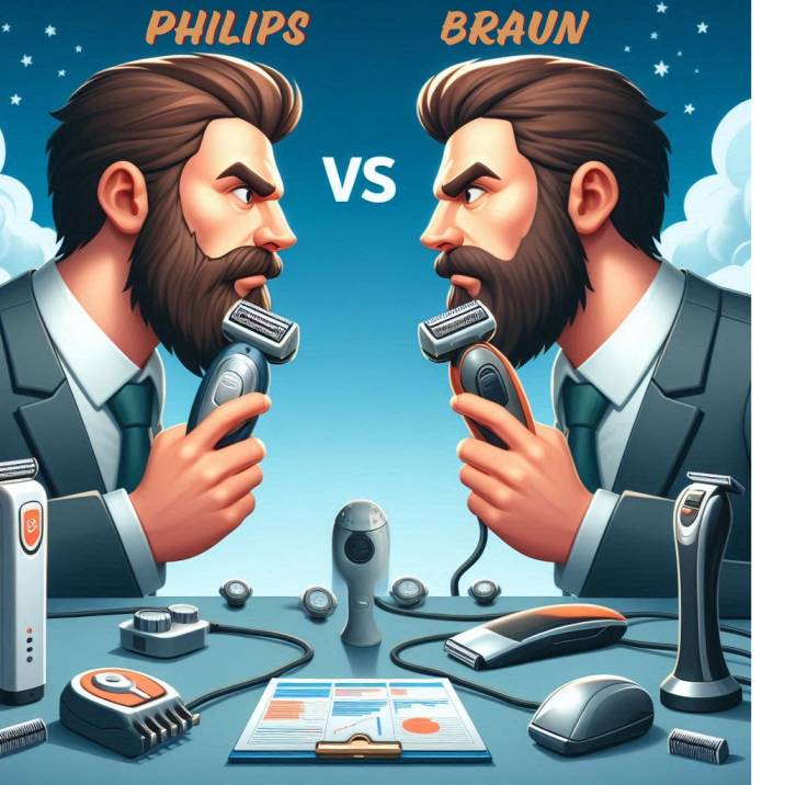 Image of Philips Series 5000 All-in-One Trimmer vs. Braun Beard Trimmer Series 5